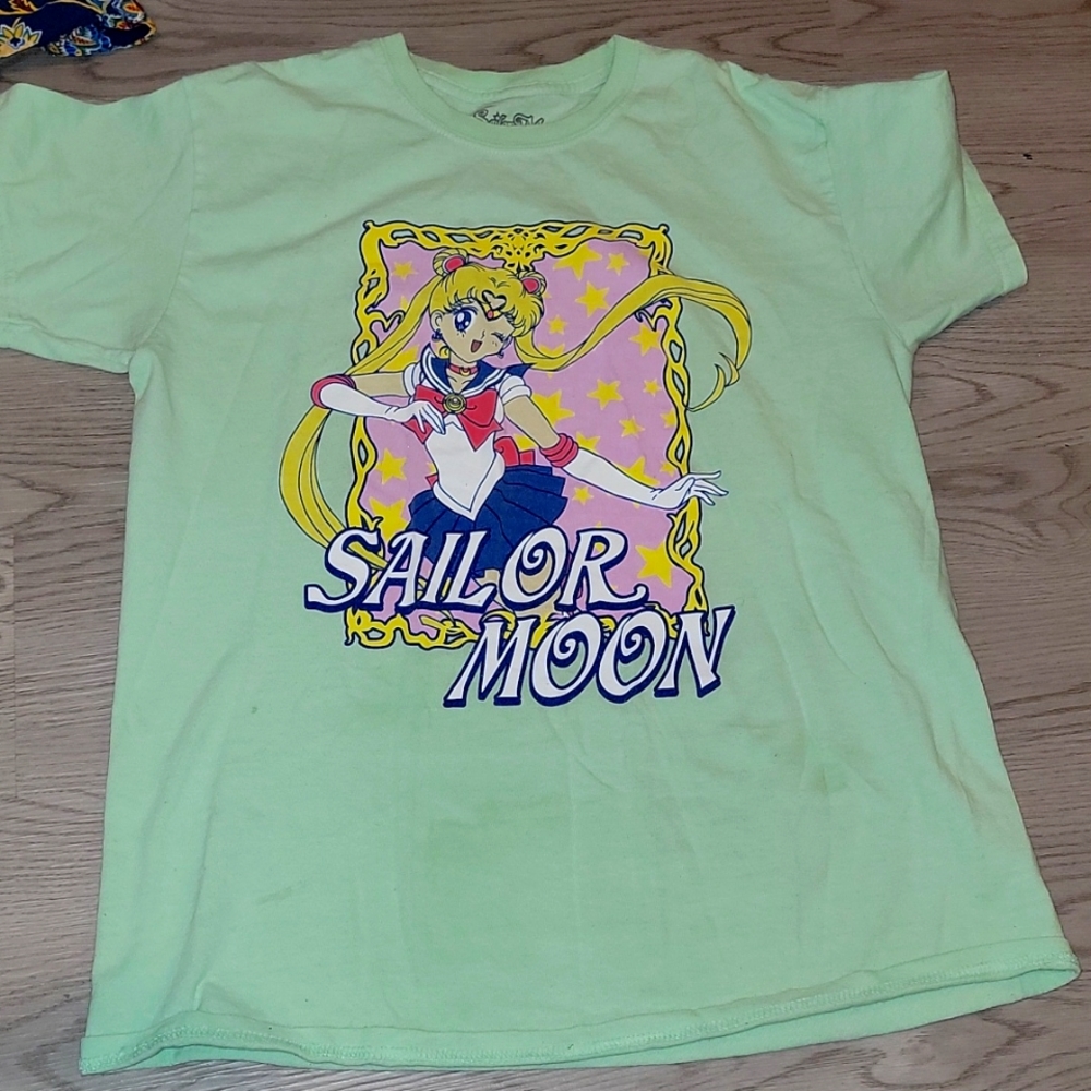 Mint green sailor moon tee